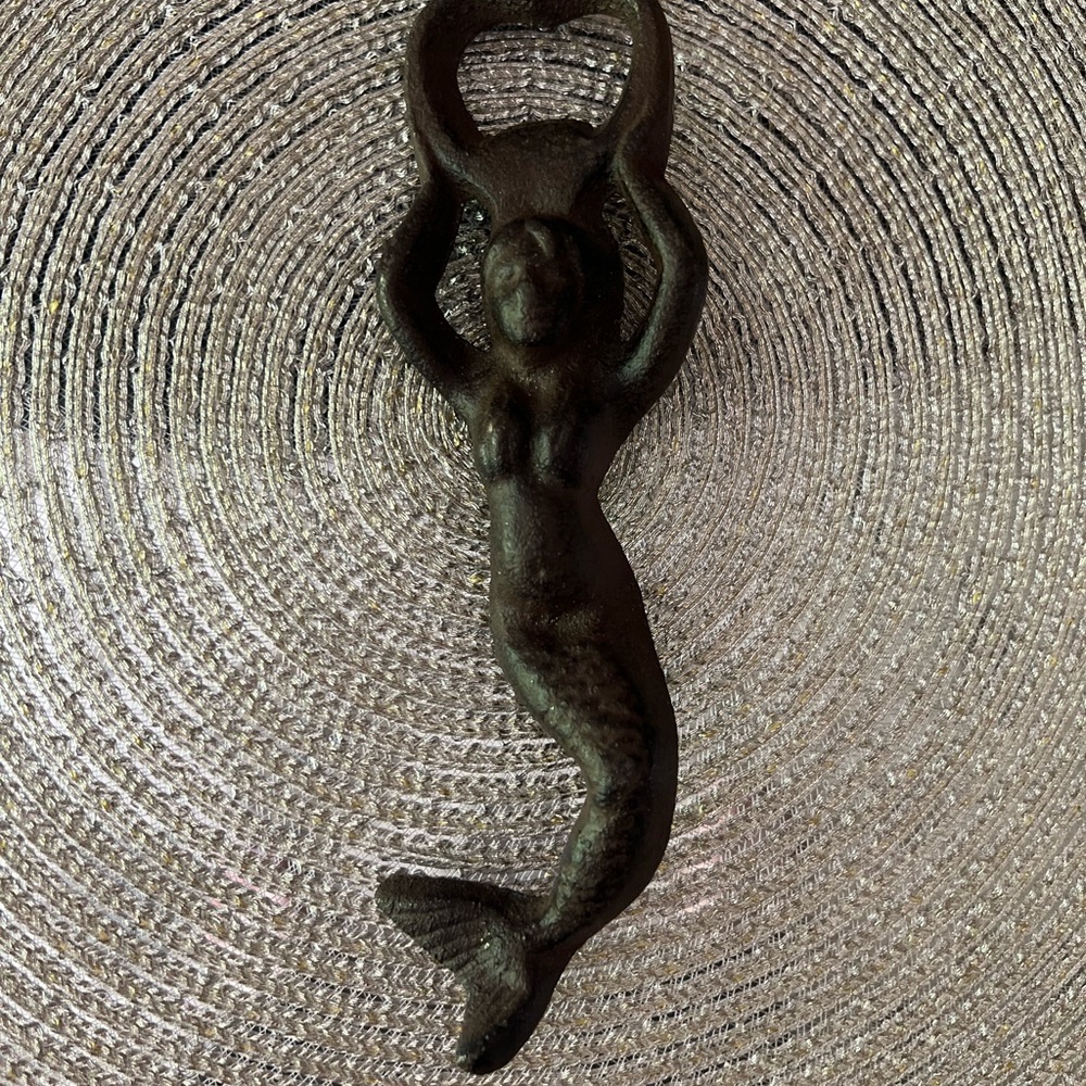 Heavy cast iron mermaid bottle opener
